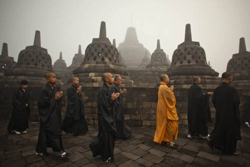 Monks in Borobudur