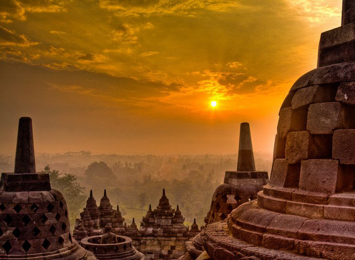 Borobudur Temple from Manohara Restaurant, solo-yogyakarta tour package featuring sunrise borobudur